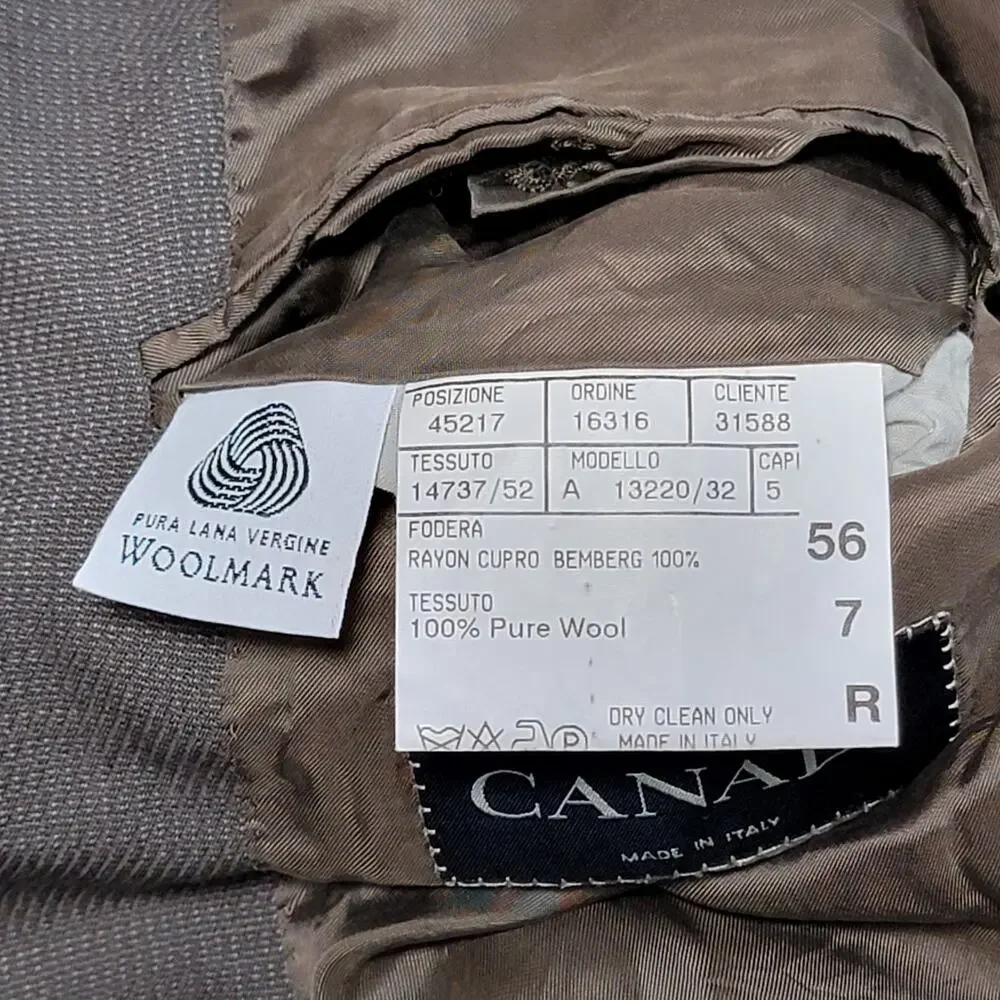 Canali Wool Sport Coat‎ Mens Size 56R Brown Saks Professional Blazer Jacket FLAW